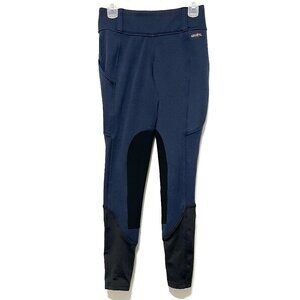 Kerrits Womens Sit Tight Wind Pro Knee Patch Fleece Tights S Blue Equestrian